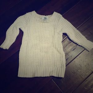 Cream colored cable knit sweater